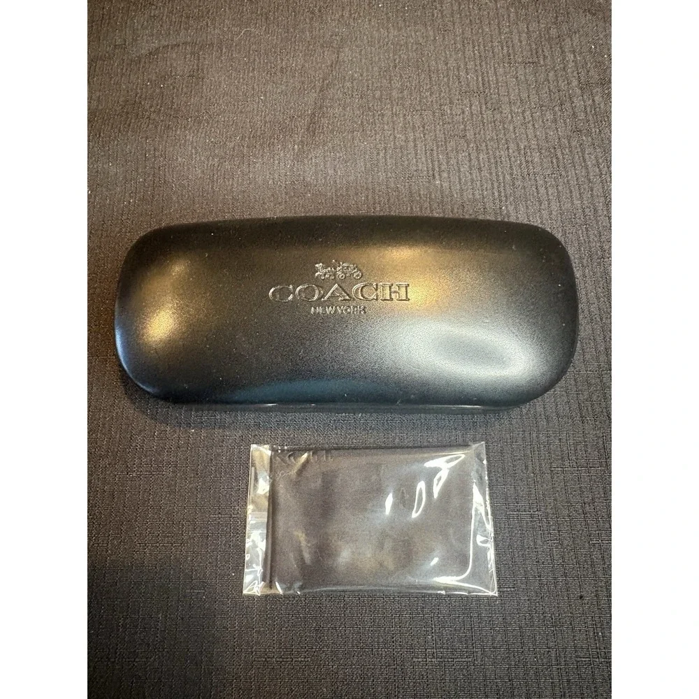 Coach Clam Shell Eye Glasses Black Hard Case & New Cleaning Wipe